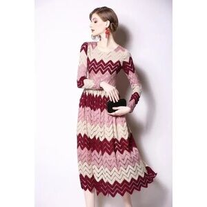 Delicate whimsical bohemian midi dress - XL